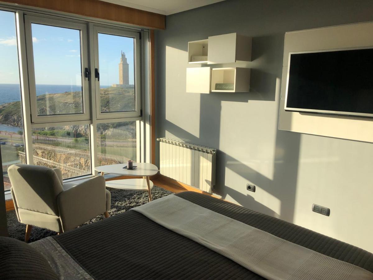 Parking, Vistas Al Mar Y Tres Habitaciones A Coruña Zewnętrze zdjęcie