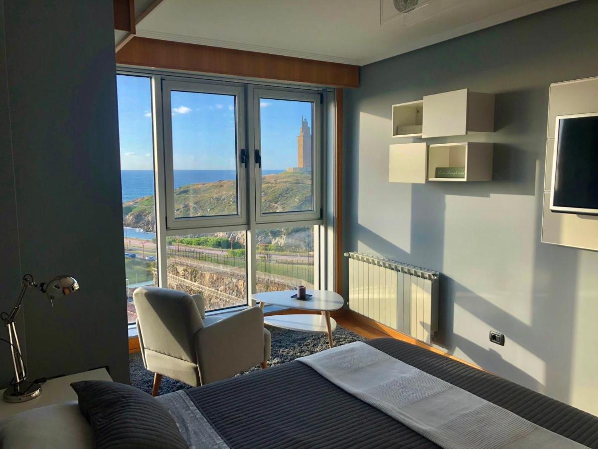 Parking, Vistas Al Mar Y Tres Habitaciones A Coruña Zewnętrze zdjęcie